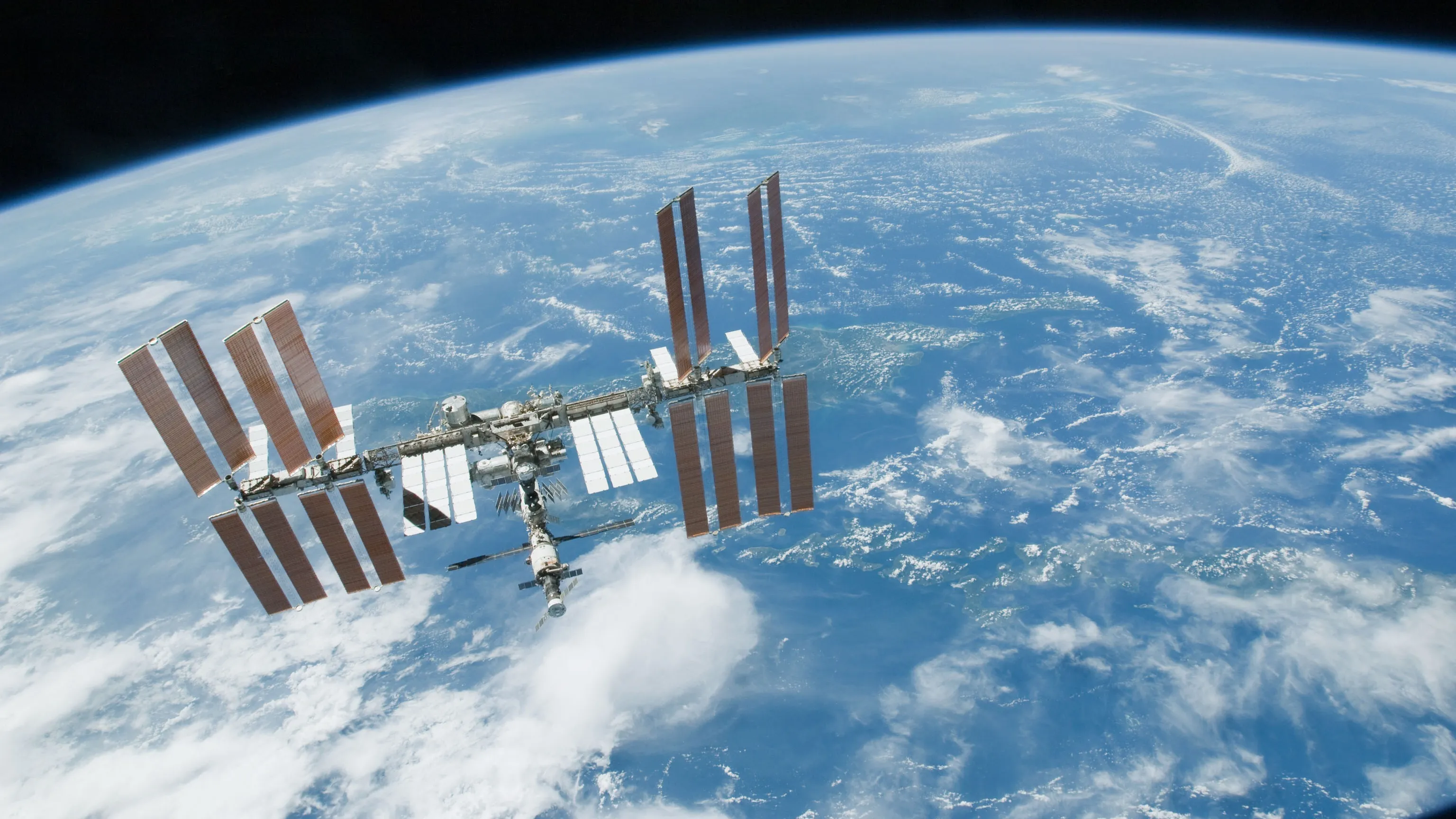 The International Space Station in orbit over Earth